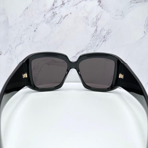 New GUCCI Sunglasses Wrap Square Black Gold Metal GG 55-16-130mm Authentic Gucci main image 3